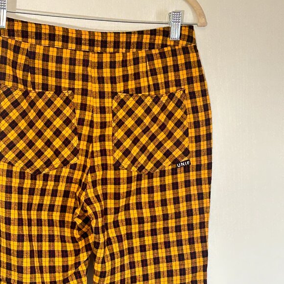 UNIF Yellow & Black Plaid Pants Size 26 - Picture 3 of 5